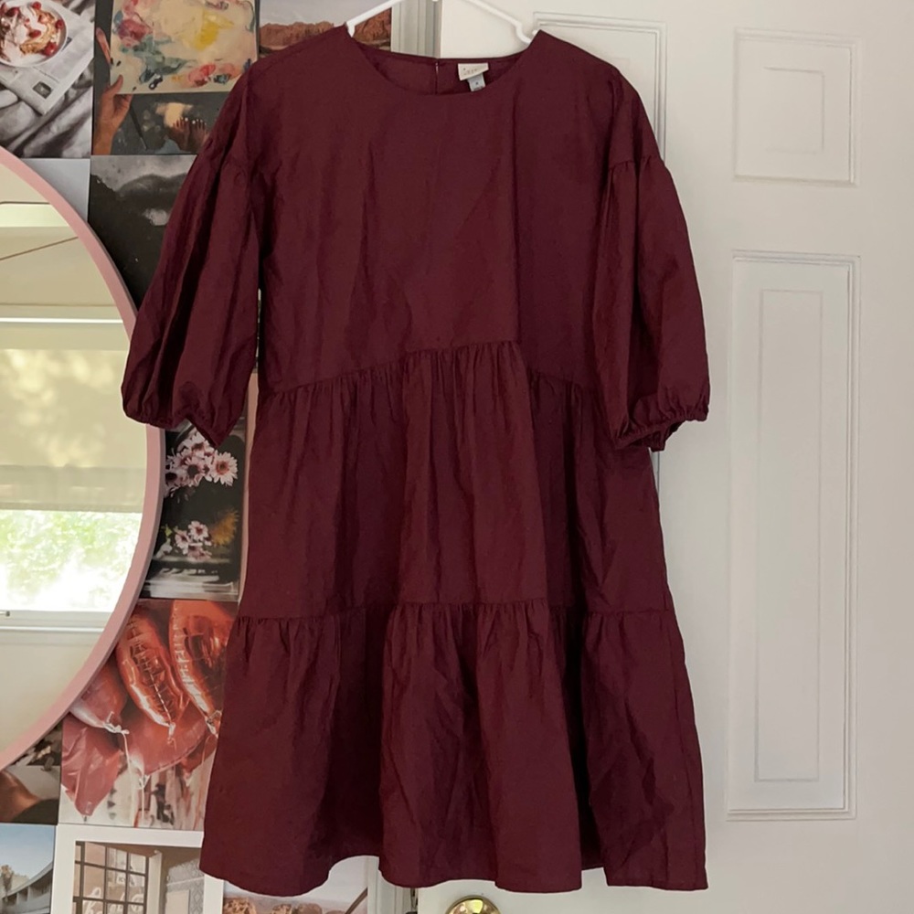 Maroon Babydoll Dress